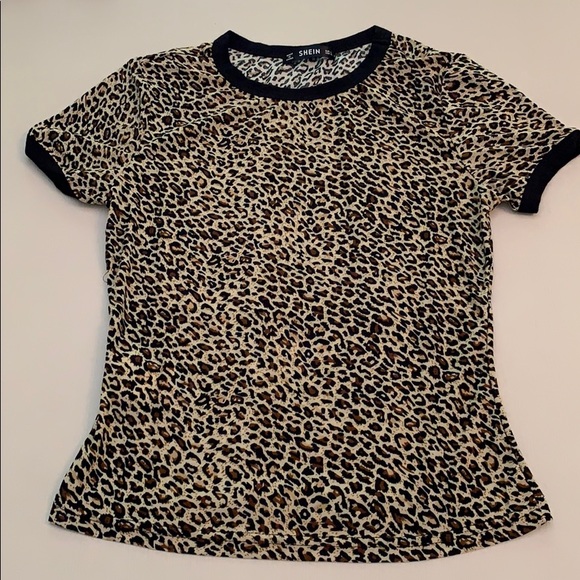 leopard print ringer tee - Picture 1 of 4